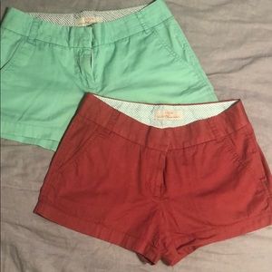 2 Pairs of J. Crew Chino Shorts - Size 2